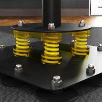 Sacco da boxe autoportante con due speedballs, barra rotante da boxe, calciatore, regolabile in altezza, in acciaio, 84 x 36 x 140-205 cm, Nero