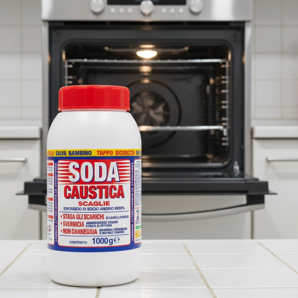 Soda caustica scaglie 1 kg per pulizie e svernicianti