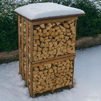 Struttura coprilegnaia e pallet corten eco dimensioni 115x115 cm