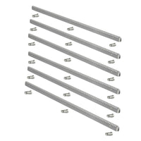 Barra cremagliera acciaio zincato 30x12 1 metro cancello scorrevole e bulloni *** numero pezzi 6, confezione 1