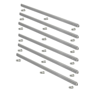 Barra cremagliera acciaio zincato 30x12 1 metro cancello scorrevole e bulloni *** numero pezzi 6, confezione 1