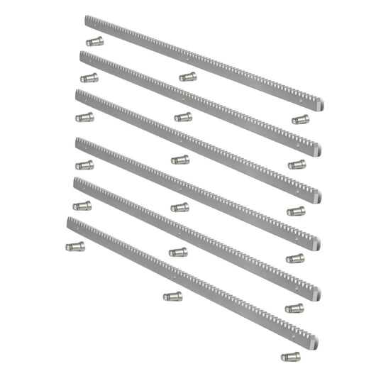 Barra cremagliera acciaio zincato 30x12 1 metro cancello scorrevole e bulloni *** numero pezzi 6, confezione 1