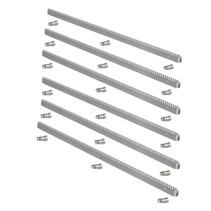 Barra cremagliera acciaio zincato 30x12 1 metro cancello scorrevole e bulloni *** numero pezzi 6, confezione 1