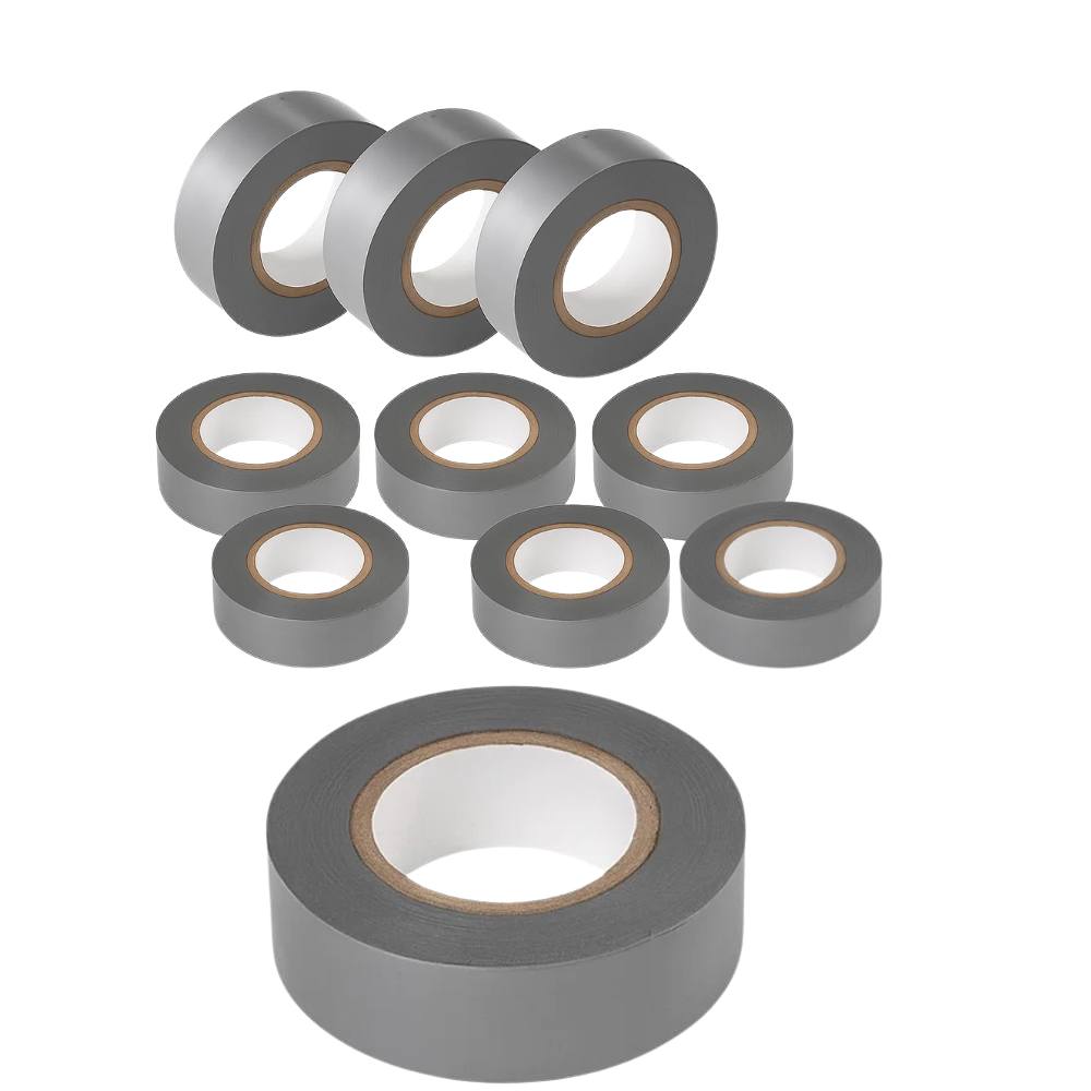 Kit nastro isolante in pvc autoestinguente multicolore per impianti sicuri *** colore grigio, dimensioni 15 mm x 10 m...