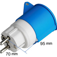 Ecova 20555 adattatore industriale con spina schuko e presa cee 2p+t 16a