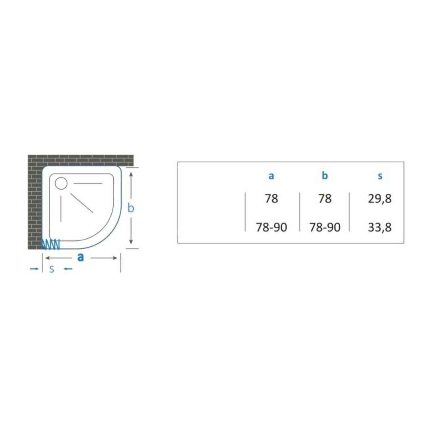 Box doccia soffietto semicircolare pvc guide estensibili aperture reversibili *** misure 78 x 78 cm, confezione 1