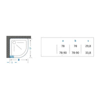 Box doccia soffietto semicircolare pvc guide estensibili aperture reversibili *** misure 78 x 78 cm, confezione 1