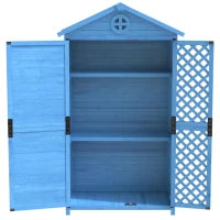 Capanno da giardino in legno resistente alle intemperie, con ampio spazio portaoggetti, 101.5x56.5x175.3 cm, Blu