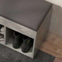 Scarpiera Salvaspazio Imbottita a 3 Ripiani Aperti con Spazio a Scomparsa, in Legno, 80x30x45 cm, Nero e Grigio