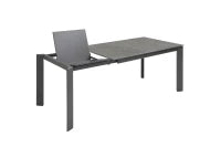 E-STYLO Tavolo allungabile con top in ceramica marmo grigio e base in metallo grigio, 90cm X 140 /190cm H. 76cm.