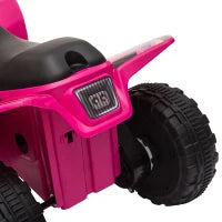 Quad per Bambini Elettrico con Batteria Ricaricabile 6V, e Velocità 2.8-4.6km/h, 72x40x45.5 cm, Rosa