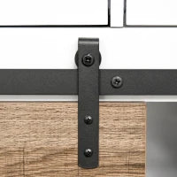 Mobile da Cucina Rustico con 2 Cassetti, Ripiani Aperti e Portabottiglie, in Legno e Metallo, 80x39x86 cm