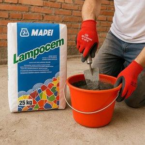 Kit ancoraggi rapidi riparazioni cemento rapido 25 kg guanti xl secchio d 36 cm