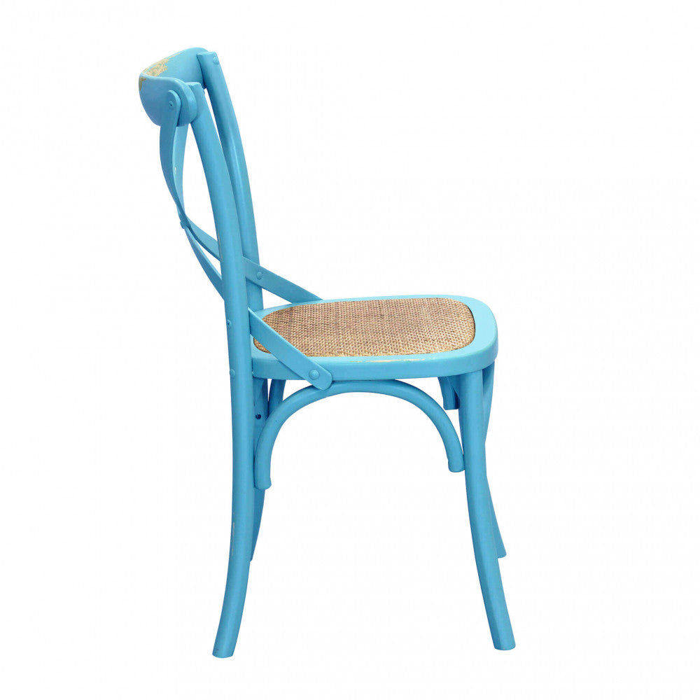 SEDIA IN LEGNO AZZURRA CROSS
