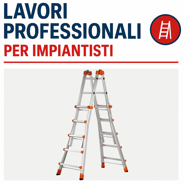 Scala telescopica alluminio 5+5 multifunzione pieghevole regolabile en131-4