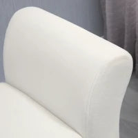 Panca Contenitore con Braccioli, in Tessuto Effetto Velluto e Legno, 111.5x41x65 cm, Bianco Crema