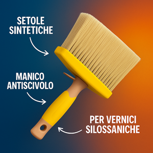 Plafone manico gomma quarzi vernici silossaniche setole in poliestere 50x150 mm