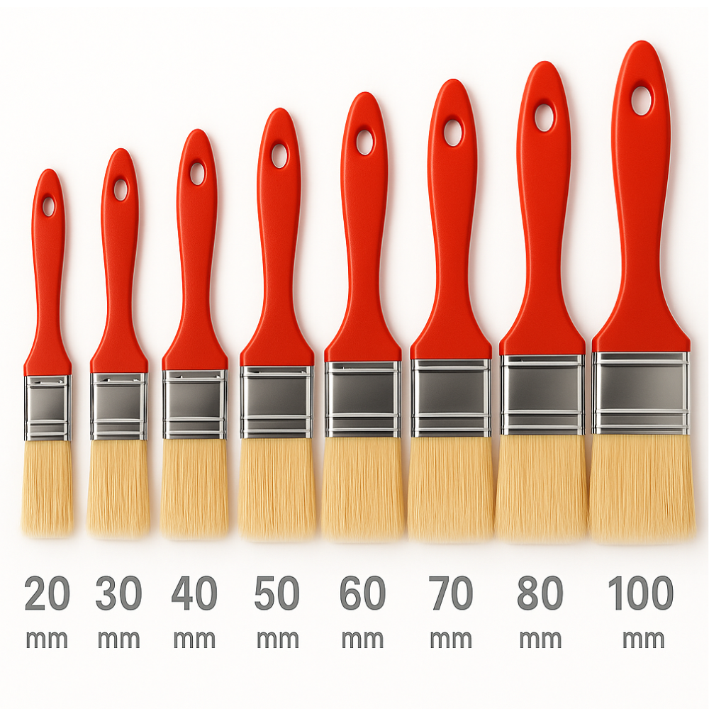 Pennellessa tripla setola bionda manico plastica applicazione precisa *** misura 100 mm, confezione 1