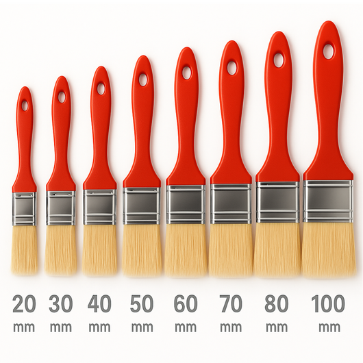 Pennellessa tripla setola bionda manico plastica applicazione precisa *** misura 100 mm, confezione 1