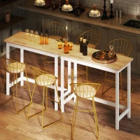 Tavolo da bar, Finitura in Rovere, compatto, Spazio per 2 persone, Legno Naturale+Bianco