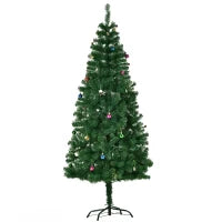 180cm Albero di Natale Artificiale con 624 Rami in PVC Ignifughi, Albero di Natale Realistico con Decorazioni e Rami Folti, Verde