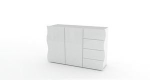 Mobile ONDA L 120 x H 81 x P 40 cm colore bianco lucido