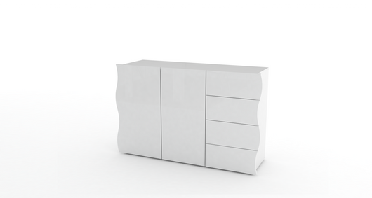 Mobile ONDA L 120 x H 81 x P 40 cm colore bianco lucido