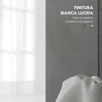 Mobile Sottolavabo Bagno con Armadietto 2 Ante e Ripiano Regolabile, 80x34x60 cm, Bianco Lucido