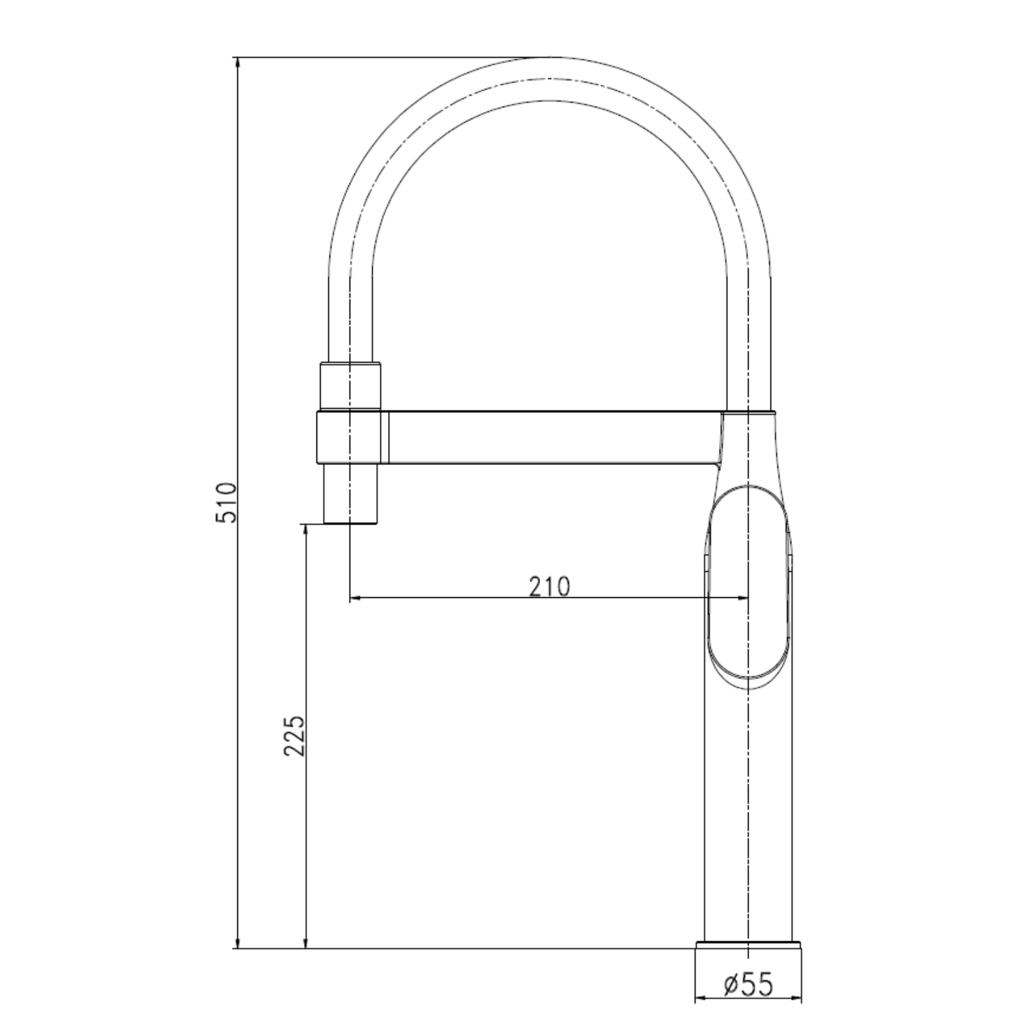 Miscelatore monocomando lavello cucina nairobi ottone cromato canna flessibile *** finitura- cromo lucido, confezione 1