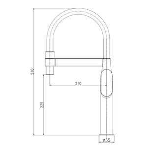 Miscelatore monocomando lavello cucina nairobi ottone cromato canna flessibile *** finitura- cromo lucido, confezione 1