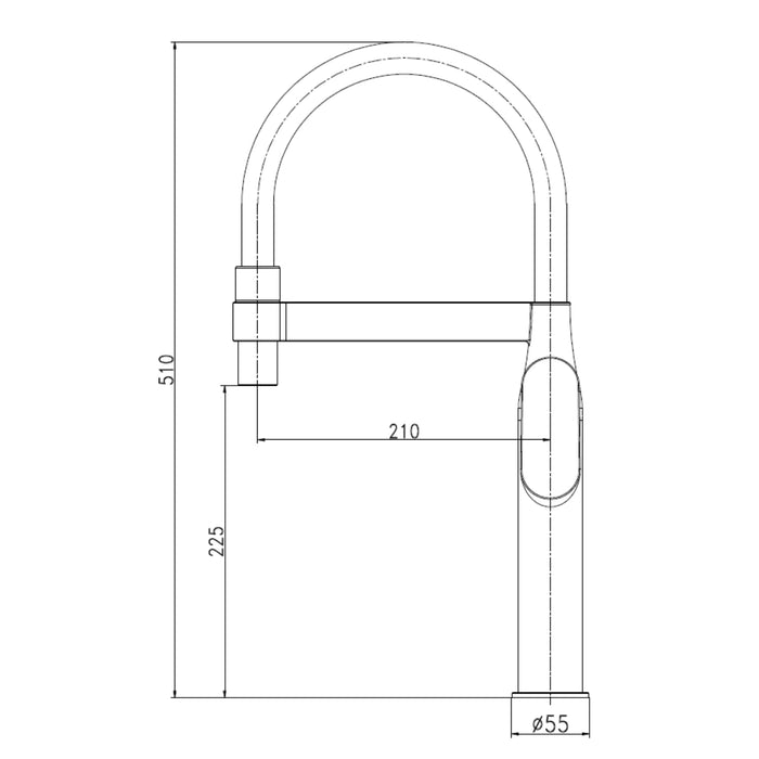 Miscelatore monocomando lavello cucina nairobi ottone cromato canna flessibile *** finitura- cromo lucido, confezione 1