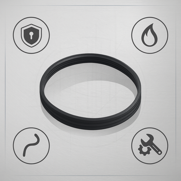 Guarnizione siliconica h.12 mm canna fumaria mono parete isolamento perfetto *** misura Ø 350 mm, confezione 1