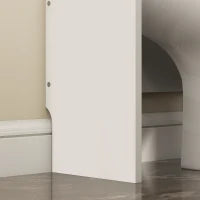 Mobile sopra WC con 3 Mensole Chiuse e Ripiano Aperto, in Legno, 65x22x161 cm, Bianco