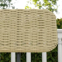 Panca da Esterno per 2 Persone, Rattan Sintetico, Struttura in Metallo Resistente alla Ruggine, 132 x 66 x 80 cm, Khaki