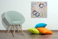 Dipinto Su Tela Floating Circles -A- Cm 80X3X80