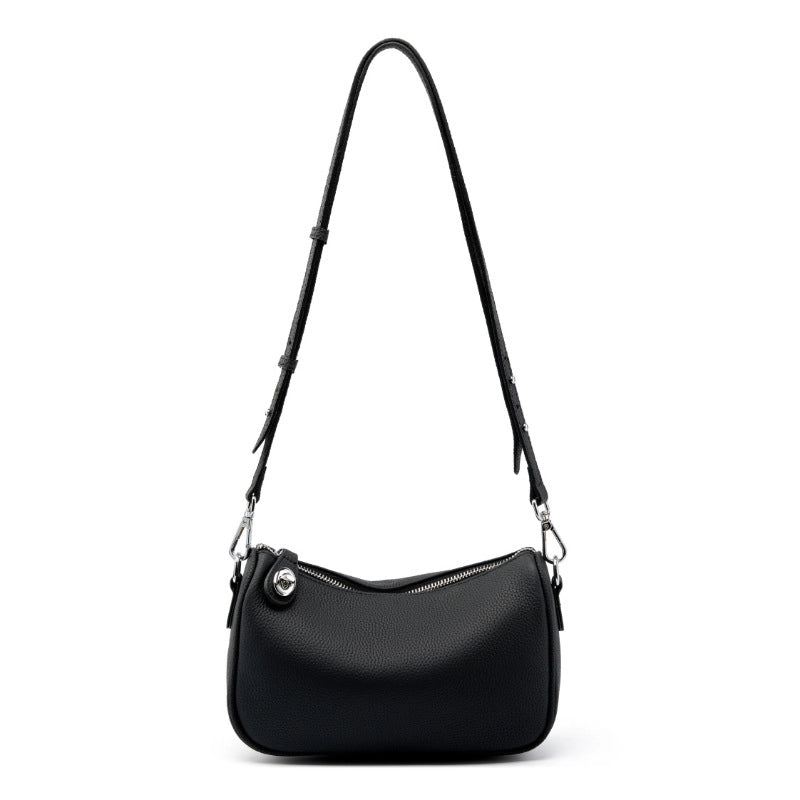 Borsa a tracolla da donna Swinger in vera pelle nera