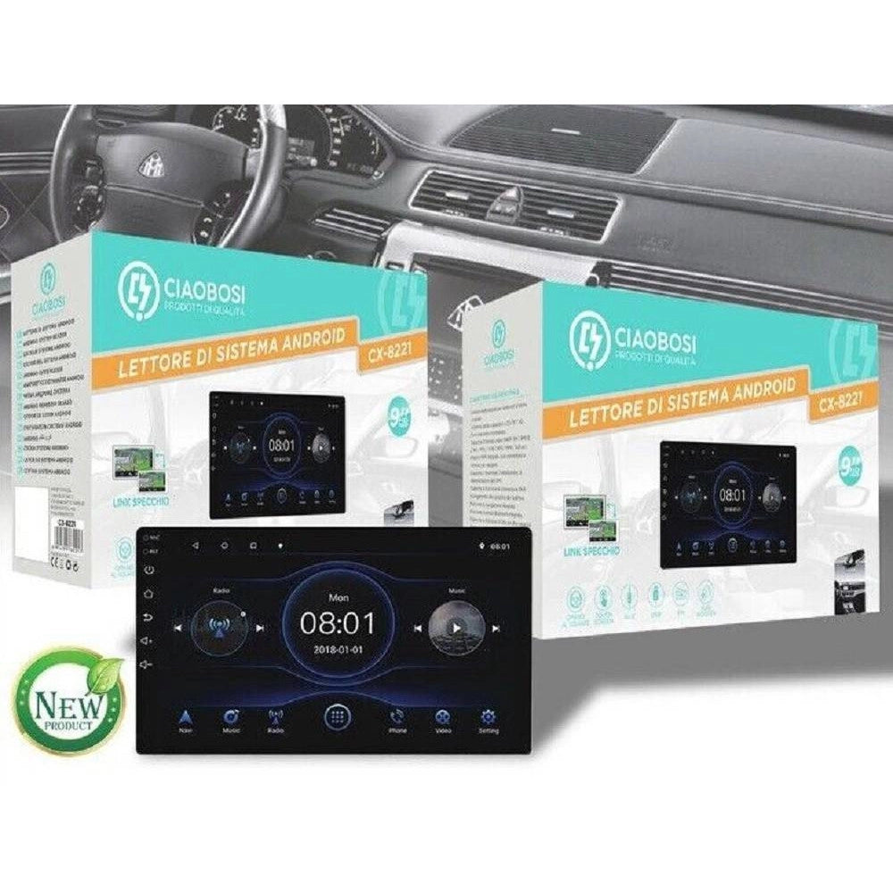 Trade Shop - Autoradio Sintolettore Con Monitor 9″ Hd Lettore Sistema Android 50wx4 Cx-8221 -