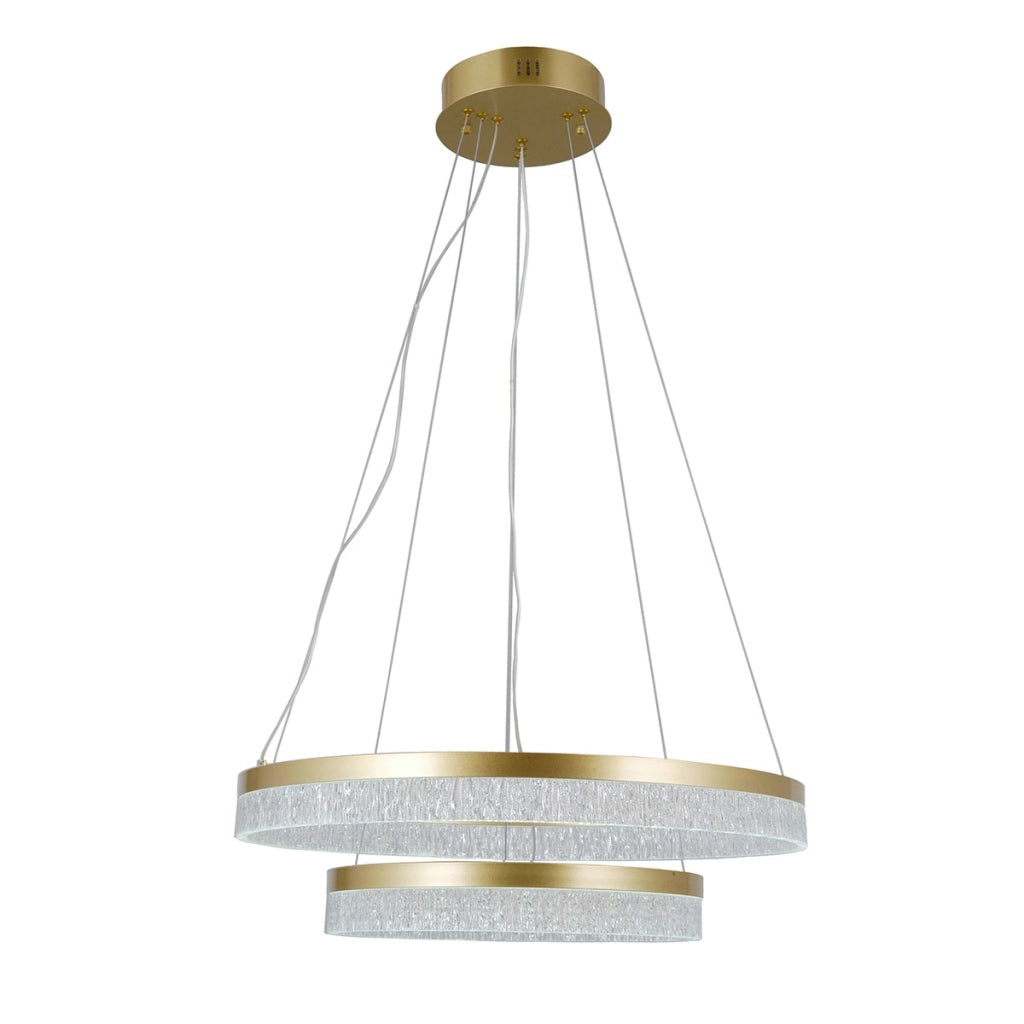 Lampada sospesa Pantal 2 luci oro LED integrato Italux