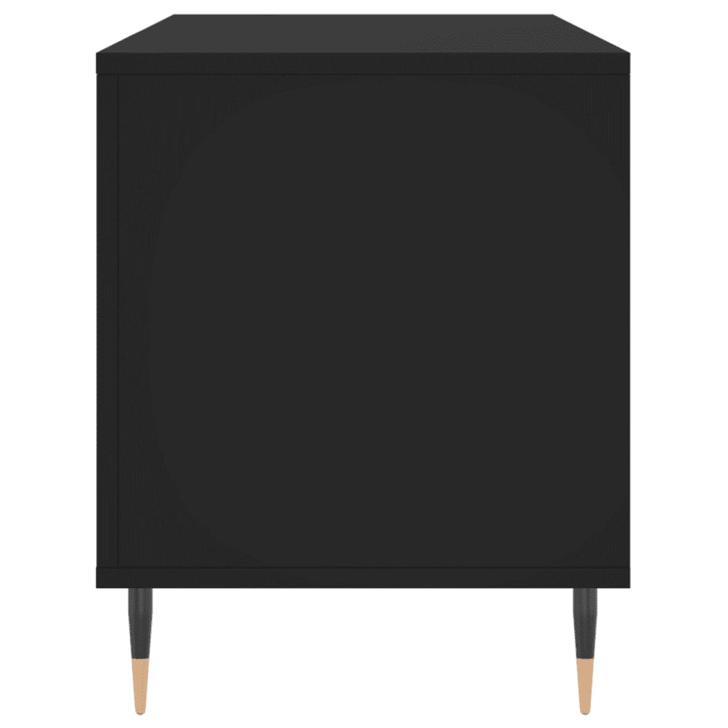 Mobile Porta Dischi Nero 100x38x48 cm in Legno Multistrato 831741