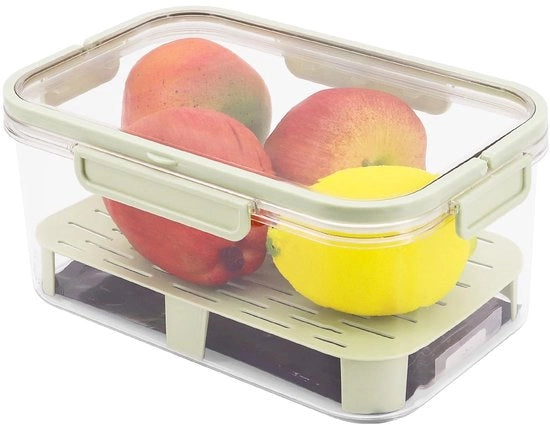 Contenitori per alimenti con coperchio, contenitori per frigorifero, contenitori per alimenti, scatole per conservazione con sgrassatore, adatti per cestini da picnic all'aperto, scatole per frutta (verde)