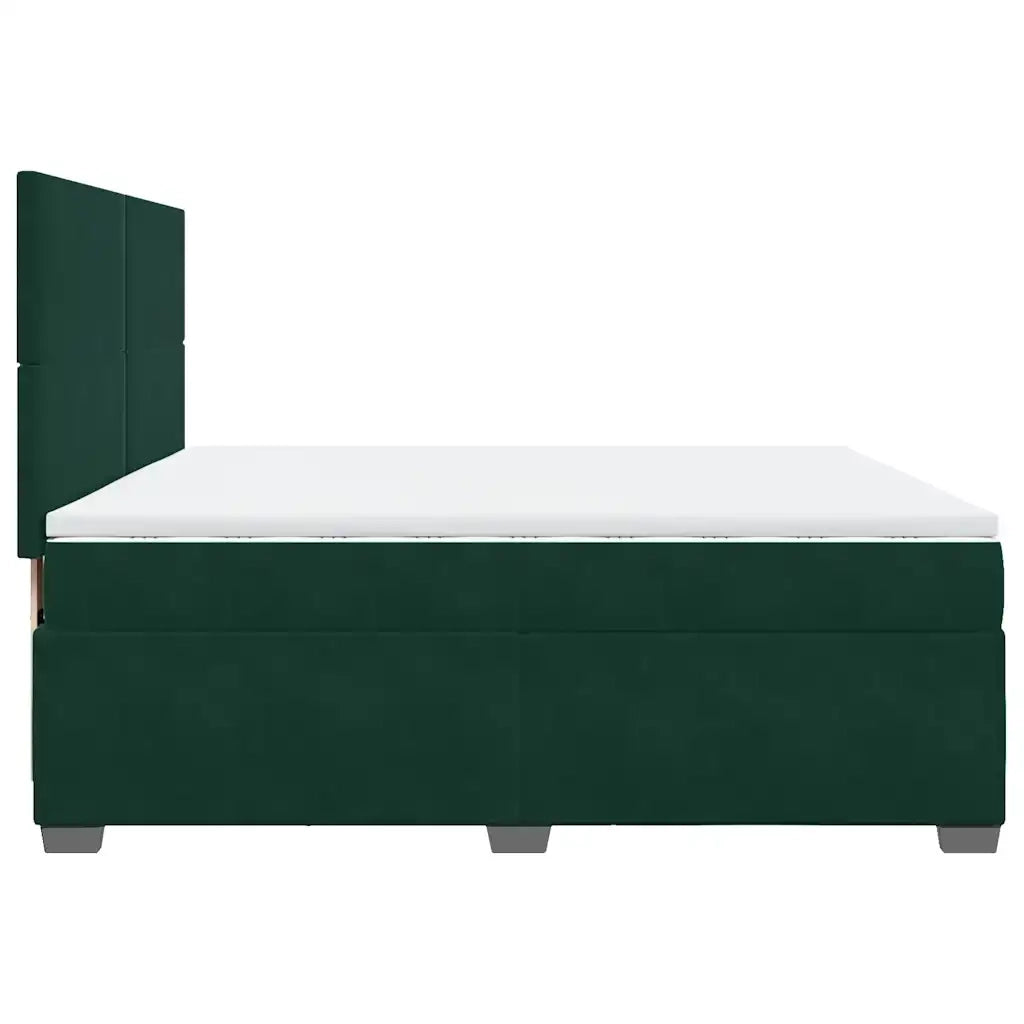Giroletto a Molle con Materasso Verde Scuro 200x200 cm Velluto 3290999
