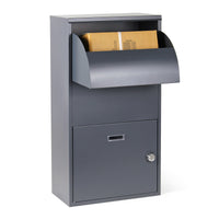 Cassetta postale per pacchi grigia 41x22x75 cm Portapacchi Cassetta della posta