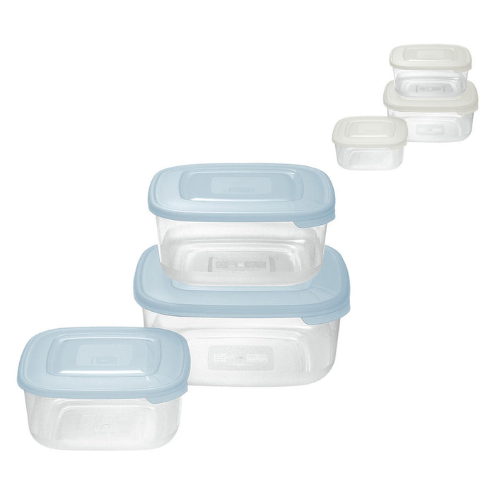 contenitore quadro in plastica set 'frigo box' acqua trasparente cod:ferx.8410910nlm