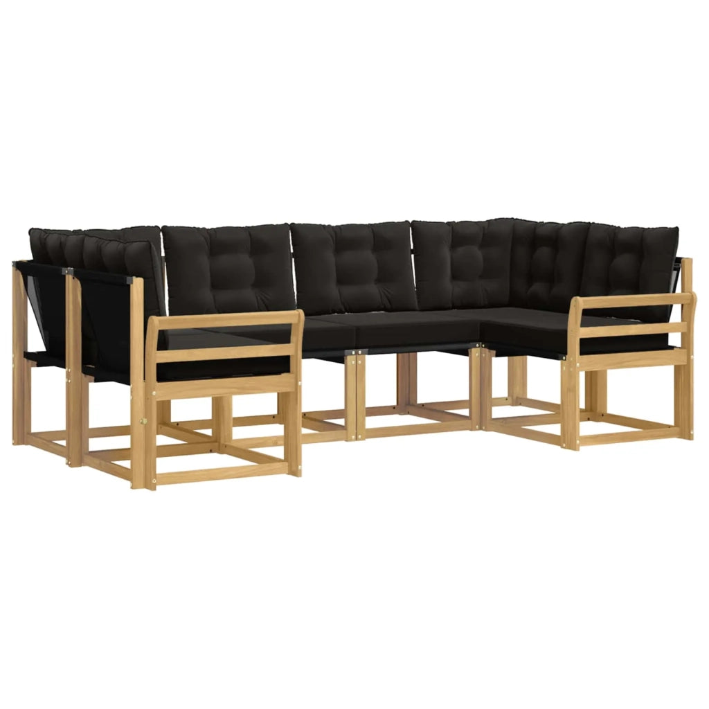 Set di divani da esterno 6 pz Bianco e Nero 3389814