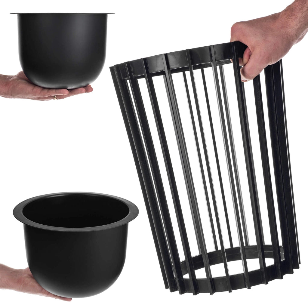 Supporto per fiori bifacciale KADAX Loft, nero, 39,5 cm + 2 inserti