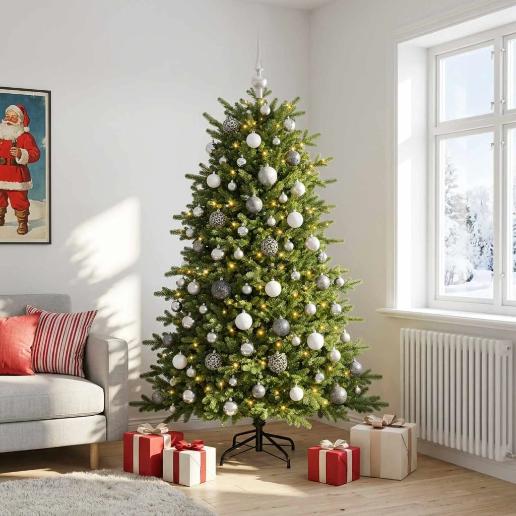 Albero di Natale artificiale con palline 180 cm 300 LED 3467243