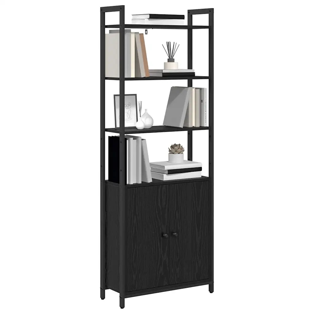 Armadio per Libri Rovere Nero 60 x 24 x 161 cm 883856