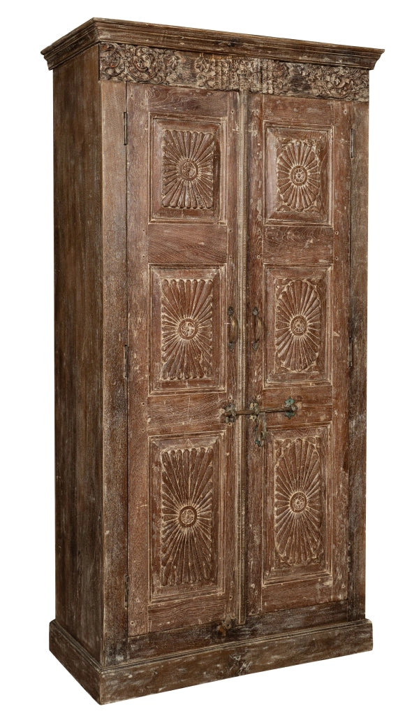 Biscottini Stipo Libreria in legno massiccio con porta antica Molto solido spazioso