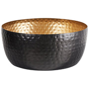 Ciotola decorativa in metallo Nero e dorato rotondo con motivo a nido d'ape  Home Decor Accessorio Glam Design