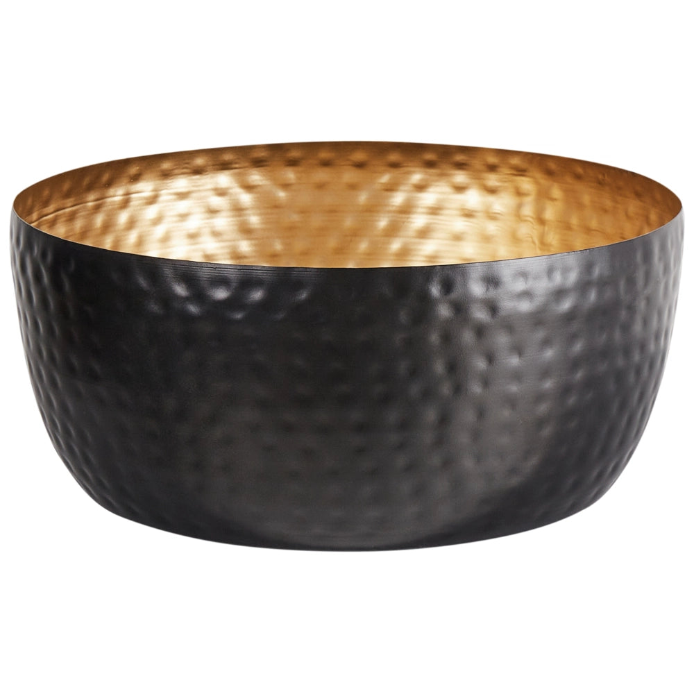 Ciotola decorativa in metallo Nero e dorato rotondo con motivo a nido d'ape  Home Decor Accessorio Glam Design